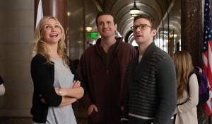 Bad Teacher: Cameron Diaz (Elizabeth Halsey), Jason Segel (Russell Gettis) en Justin Timberlake (Scott Delacorte) Bad Teacher: Cameron Diaz (Elizabeth Halsey), Jason Segel (Russell Gettis) en Justin Timberlake (Scott Delacorte)