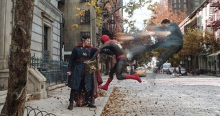 Benedict Cumberbatch en Tom Holland in Spider-Man: No Way Home Benedict Cumberbatch en Tom Holland in Spider-Man: No Way Home