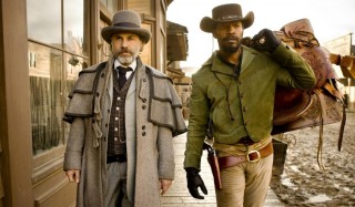 Christoph Waltz en Jamie Foxx in Django Unchained