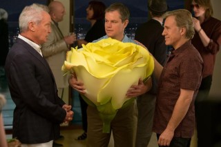 Udo Kier, Matt Damon en Christoph Waltz in Downsizing