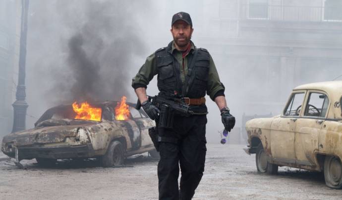 Chuck Norris (Booker) in The Expendables 2