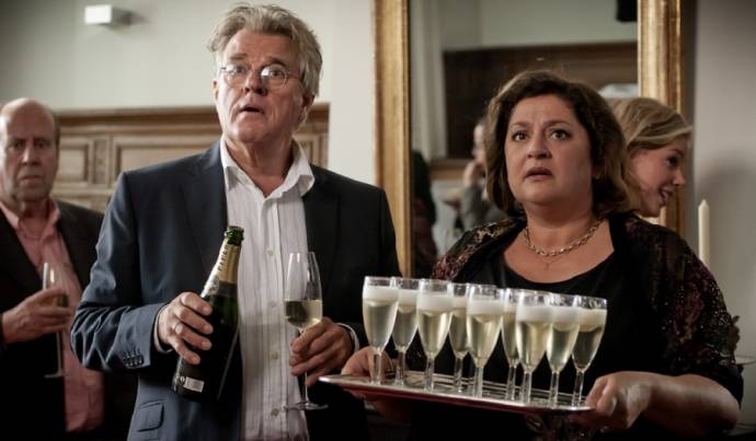 Jeroen Krabbé (Bram Samuels) en Annet Malherbe (Judith Samuels) in Alleen maar nette mensen