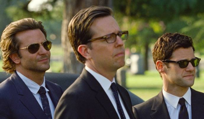 Bradley Cooper (Phil), Ed Helms (Stu) en Justin Bartha (Doug)