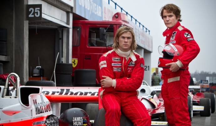 Chris Hemsworth (James Hunt) en Daniel Brühl (Niki Lauda)