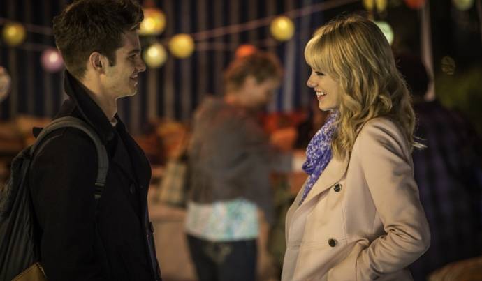 Andrew Garfield (Peter Parker / Spider-Man) en Emma Stone (Gwen Stacy) in The Amazing Spider-Man 2