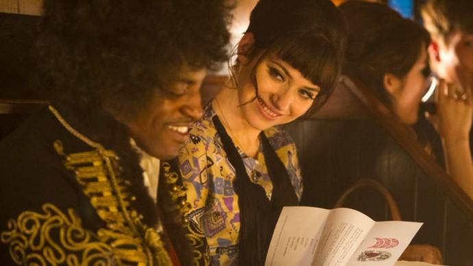 André Benjamin (Jimi Hendrix) en Imogen Poots (Linda Keith)