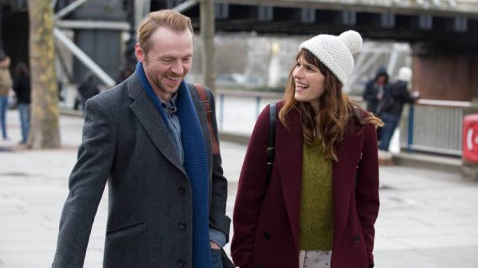 Lake Bell (Nancy) en Simon Pegg (Jack) in Man Up