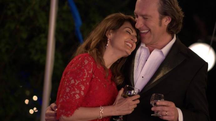 Nia Vardalos (Toula Miller) en John Corbett (I) (Ian Miller) in My Big Fat Greek Wedding 2