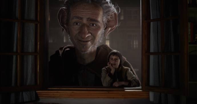 Mark Rylance (The BFG) en Ruby Barnhill (Sophie) in De GVR