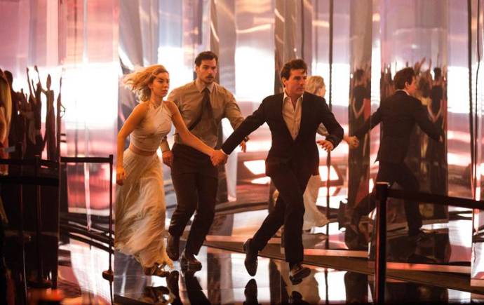 Vanessa Kirby (White Widow), Henry Cavill (August Walker) en Tom Cruise (Ethan Hunt)