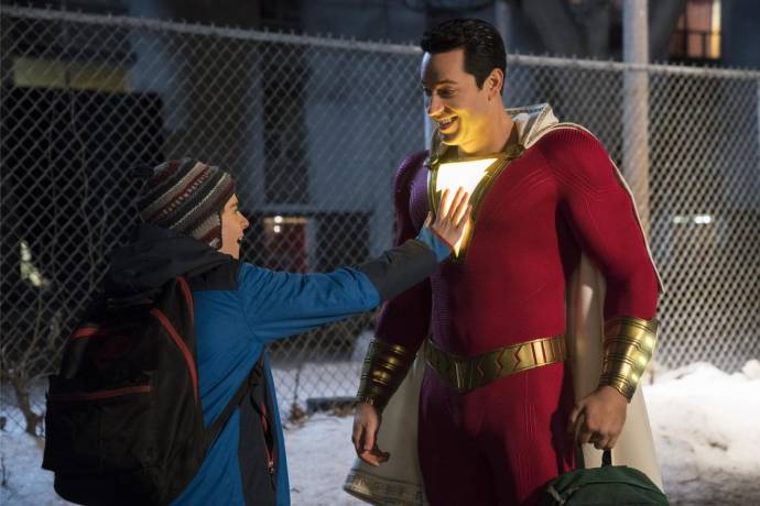 Jack Dylan Grazer (Freddy Freeman) en Zachary Levi (Shazam)