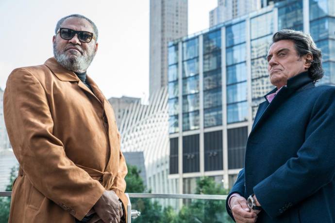 Laurence Fishburne (Bowery King) en Ian McShane (Winston) in John Wick 3: Parabellum