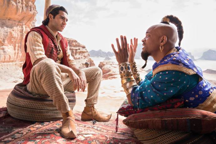 Billy Magnussen (Prince Anders) en Will Smith (Genie) in Aladdin (NL)