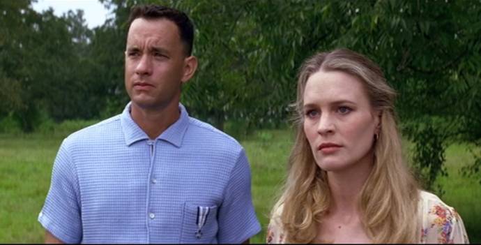 Tom Hanks (Forrest Gump) en Robin Wright (Jenny Curran)