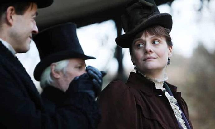 Patrick Kennedy (Edward Aveling) en Romola Garai (Eleanor Marx)