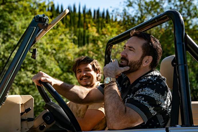 Pedro Pascal (Javi Gutierrez) en Nicolas Cage (Nick Cage) in The Unbearable Weight of Massive Talent