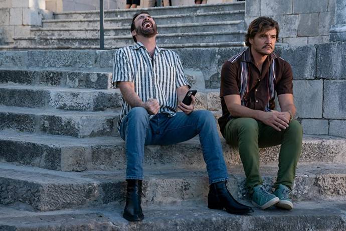 Nicolas Cage (Nick Cage) en Pedro Pascal (Javi Gutierrez) in The Unbearable Weight of Massive Talent