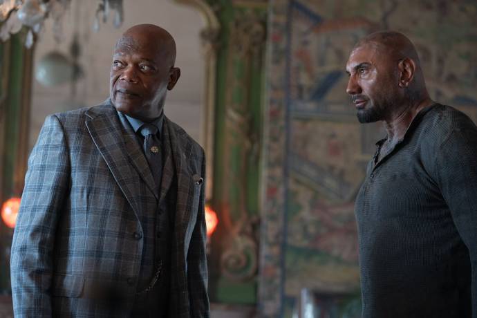 Samuel L. Jackson (Valentine) en Dave Bautista (Jake)