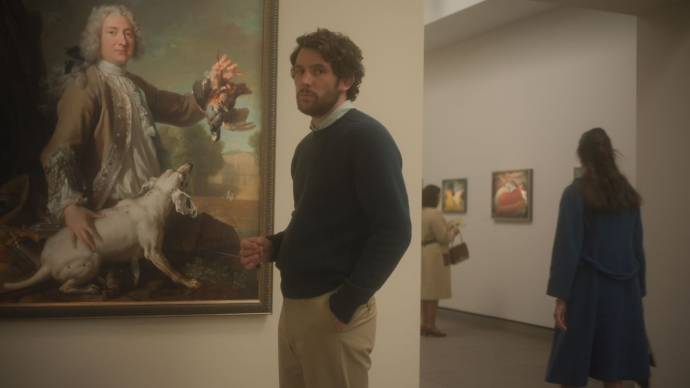 Josh O'Connor (James Blaine Mooney) in The Mastermind