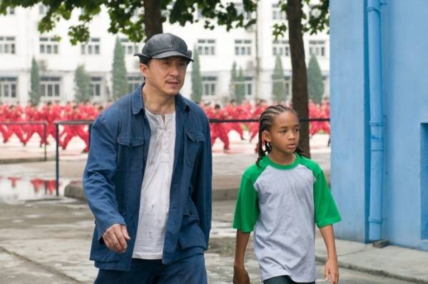 Jackie Chan (Mr. Han) en Jaden Smith (Dre Parker) in The Karate Kid