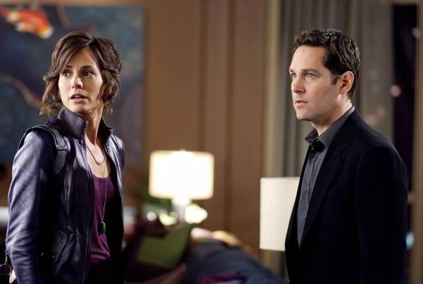 Paul Rudd (Tim Wagner) en Stephanie Szostak (Julie) in Dinner for Schmucks