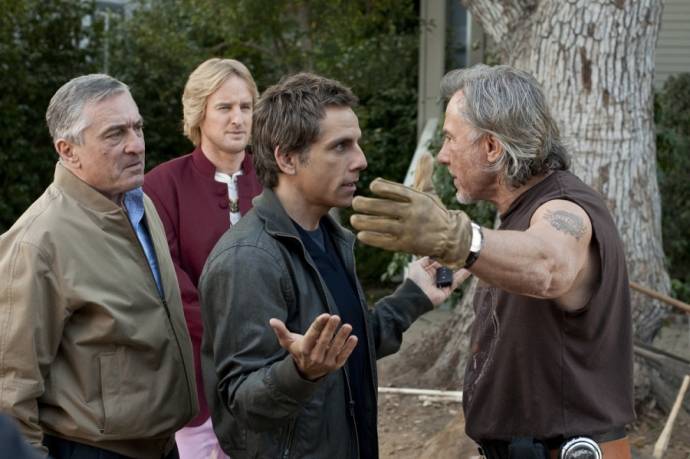 Robert De Niro (Jack Byrnes), Harvey Keitel, Ben Stiller (Greg Focker) en Owen Wilson (Kevin Rawley) in Meet the Parents: Little Fockers