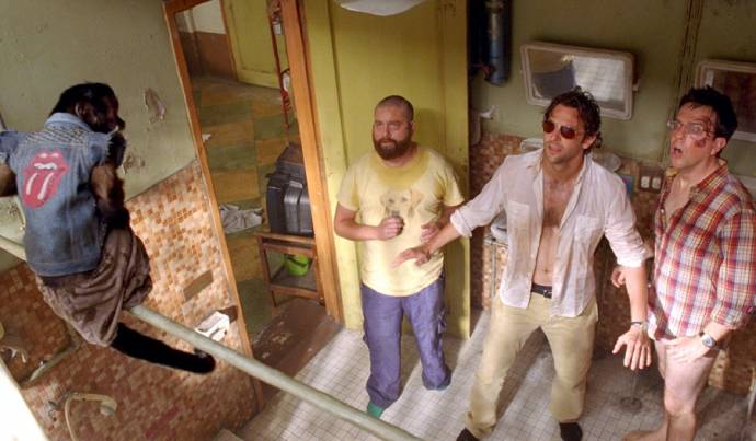 Zach Galifianakis (Alan Garner), Bradley Cooper (Phil Wenneck) en Ed Helms (Stu Price)