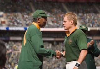 Matt Damon en Morgan Freeman in Invictus