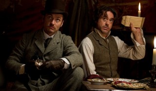 Jude Law en Robert Downey Jr. in Sherlock Holmes: A Game of Shadows