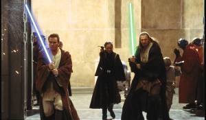 Star Wars: Episode I - The Phantom Menace: Ewan McGregor (Obi-Wan Kenobi) en Liam Neeson (Qui-Gon Jinn) Star Wars: Episode I - The Phantom Menace: Ewan McGregor (Obi-Wan Kenobi) en Liam Neeson (Qui-Gon Jinn)