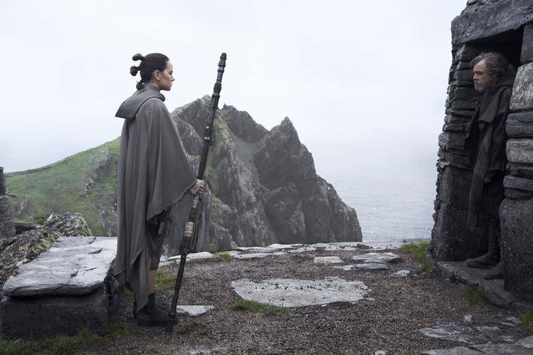 Daisy Ridley in Star Wars: The Last Jedi.