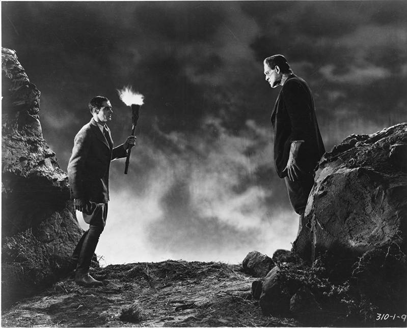 Boris Karloff en Colin Clive in Frankenstein (1931).