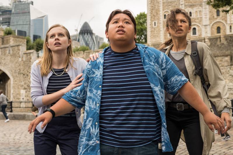 Angourie Rice, Jacob Batalon en Zendaya in Spider-Man- Far from Home (2019)